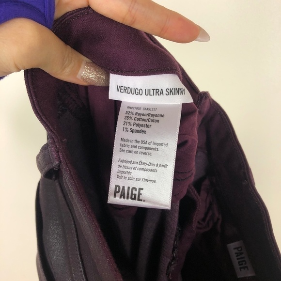 Paige Verdugo Ultra Skinny Wine Luxe Coating - Picture 4 of 9